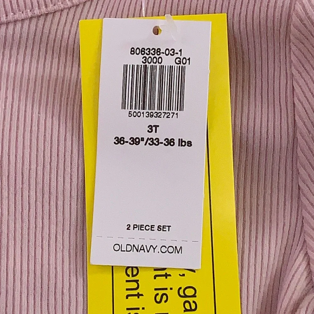 Old Navy Girls 3T Multicolor Striped Ribbed Graphic 3PK Long Sleeve T-Shirts NWT